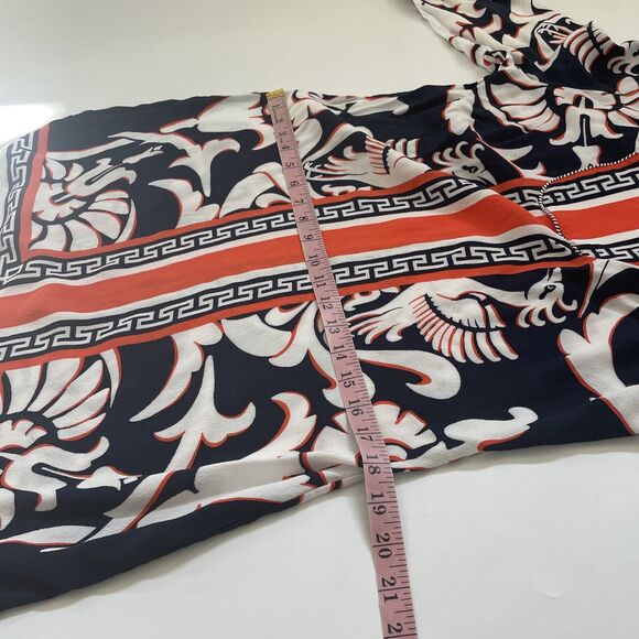 Crown and Ivy Women Tunic Dress 3/4 Sleeve Piping UNIQUE Bird Print REGAL Size 6 - Picture 9 of 10